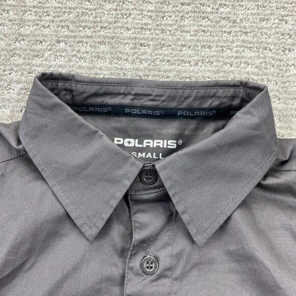 Polaris Polo Shirt Men Small S Gray Black Button Up Casual Embroidered Logo - Picture 3 of 9